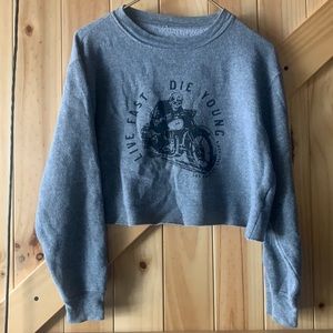 Brandy Melville crop sweatshirt grey life fast os